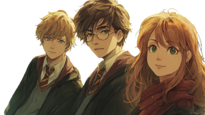 Anime Hogwarts Trio Vinyl Car Decal Sticker – Waterproof & UV-Resistant 5.4