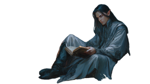 Elven Wizard Reading Vinyl Car Decal Sticker – Waterproof & UV-Resistant 2.72"