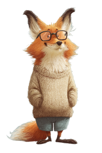 Quirky Fox Scholar V2 Vinyl Car Decal Sticker – Waterproof & UV-Resistant 8.96"