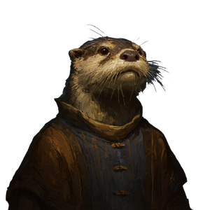 Anthropomorphic Otter Portrait Vinyl Car Decal Sticker – Waterproof & UV-Resistant 3.4133333333333336"