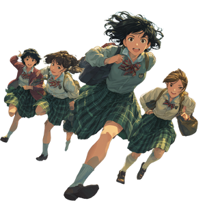 Japanese School Girls V4 Vinyl Car Decal Sticker – Waterproof & UV-Resistant 6.826666666666667"