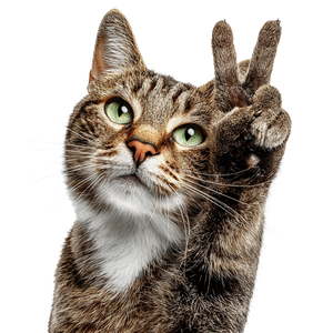 Cat Holding Fingers Vinyl Car Decal Sticker – Waterproof & UV-Resistant 6.826666666666667"