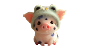 Spotted Piglet Hat Vinyl Car Decal Sticker – Waterproof & UV-Resistant 2.72"