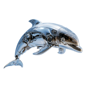 Futuristic Dolphin Cyborg Vinyl Car Decal Sticker – Waterproof & UV-Resistant 6.826666666666667"