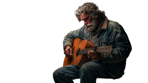 Old Blues Guitarist Vinyl Car Decal Sticker – Waterproof & UV-Resistant 2.72"