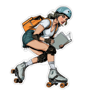 Gritty Roller Skater Vinyl Car Decal Sticker – Waterproof & UV-Resistant 3.4133333333333336"