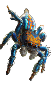 Peacock Jumping Spider Vinyl Car Decal Sticker – Waterproof & UV-Resistant 4.8533333333333335"