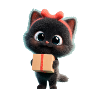 Smiling Kitten Delivery Vinyl Car Decal Sticker – Waterproof & UV-Resistant 3.4133333333333336"