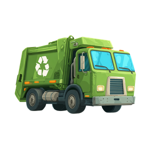 Green Recycling Truck V2 Vinyl Car Decal Sticker – Waterproof & UV-Resistant 3.4133333333333336"