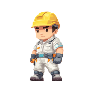 Chibi Construction Worker V5 Vinyl Car Decal Sticker – Waterproof & UV-Resistant 6.826666666666667"