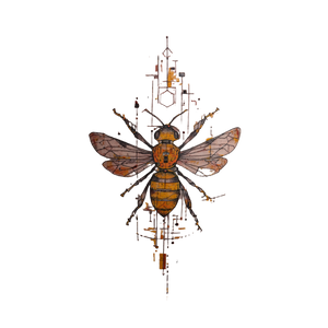 Glitchy Bee Tattoo V2 Vinyl Car Decal Sticker – Waterproof & UV-Resistant 3.4133333333333336"
