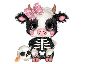 Kawaii Skeleton Cow Vinyl Car Decal Sticker – Waterproof & UV-Resistant 6.1866666666666665"