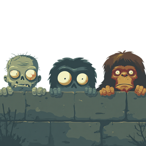 Monsters Peeking Vinyl Car Decal Sticker – Waterproof & UV-Resistant 3.4133333333333336"