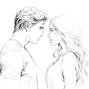 Couple Lineart Vinyl Car Decal Sticker – Waterproof & UV-Resistant 3.4133333333333336"