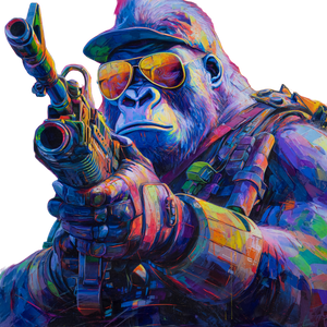 Futuristic Silverback Gorilla Vinyl Car Decal Sticker – Waterproof & UV-Resistant 3.4133333333333336"