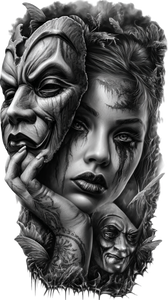 Masked Emotions V2 Vinyl Car Decal Sticker – Waterproof & UV-Resistant 4.8533333333333335"