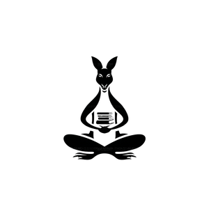 Meditating Kangaroo Logo Vinyl Car Decal Sticker – Waterproof & UV-Resistant 3.4133333333333336"