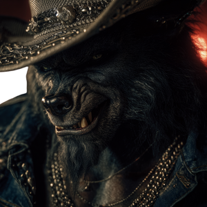 Scary Werewolf Cowboy Vinyl Car Decal Sticker – Waterproof & UV-Resistant 3.4133333333333336"