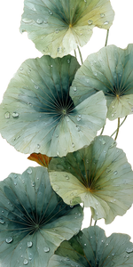 Lotus Leaves Close-Up V2 Vinyl Car Decal Sticker – Waterproof & UV-Resistant 5.12"