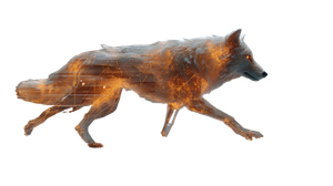 Orange 3D Wolf Vinyl Car Decal Sticker – Waterproof & UV-Resistant 2.72"