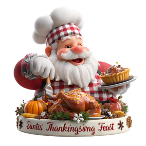 Santa'S Thanksgiving Feast Vinyl Car Decal Sticker – Waterproof & UV-Resistant 3.4133333333333336"