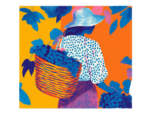 Grape Harvest Girl Vinyl Car Decal Sticker – Waterproof & UV-Resistant 6.1866666666666665"