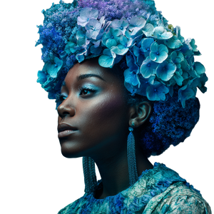 Hydrangea Hair Woman V2 Vinyl Car Decal Sticker – Waterproof & UV-Resistant 3.4133333333333336"