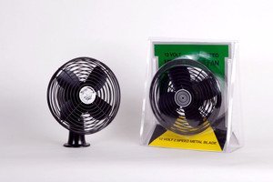 Heavy-Duty 12V DC Fan | Dash/ Ceiling Mount,Metal Blade | 2-Speed for Venting/Defrosting