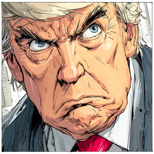 Cartoon Trump Face Vinyl Car Decal Sticker – Waterproof & UV-Resistant 3.4133333333333336"