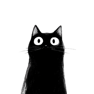 Black White Cat V5 Vinyl Car Decal Sticker – Waterproof & UV-Resistant 6.826666666666667"