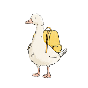 Cute Backpack Goose Vinyl Car Decal Sticker – Waterproof & UV-Resistant 3.4133333333333336"