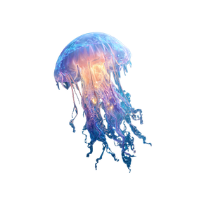 Glowing Jellyfish Scene V3 Vinyl Car Decal Sticker – Waterproof & UV-Resistant 3.4133333333333336"
