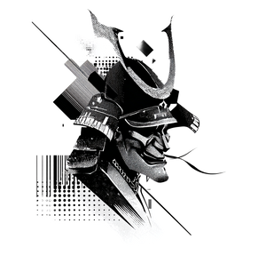 Masked Samurai Drawing Vinyl Car Decal Sticker – Waterproof & UV-Resistant 3.4133333333333336"