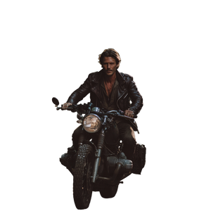Rugged Motorcycle Rider Vinyl Car Decal Sticker – Waterproof & UV-Resistant 3.4133333333333336"