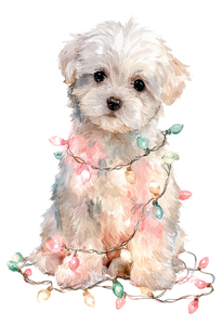 Christmas Puppy Maltese Vinyl Car Decal Sticker – Waterproof & UV-Resistant 4.426666666666667"