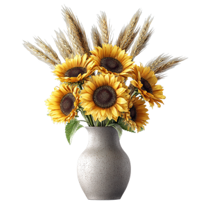 Sunflower Wheat Bouquet Vinyl Car Decal Sticker – Waterproof & UV-Resistant 3.4133333333333336"