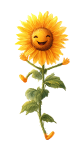 Dancing Sunflower Vinyl Car Decal Sticker – Waterproof & UV-Resistant 4.8533333333333335"