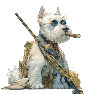 Armed Terrier Vinyl Car Decal Sticker – Waterproof & UV-Resistant 3.4133333333333336"