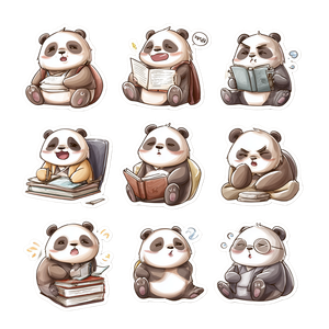 Panda Stickers Set Vinyl Car Decal Sticker – Waterproof & UV-Resistant 3.4133333333333336"