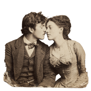 Vintage Love Couple Vinyl Car Decal Sticker – Waterproof & UV-Resistant 3.4133333333333336"