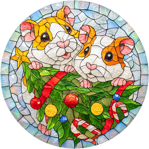 Stained Glass Hamsters Vinyl Car Decal Sticker – Waterproof & UV-Resistant 6.826666666666667"