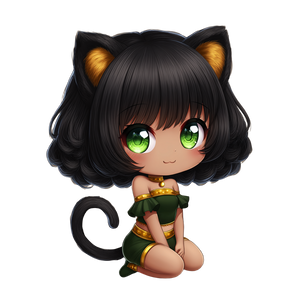 Chibi Catgirl Vinyl Car Decal Sticker – Waterproof & UV-Resistant 3.4133333333333336"