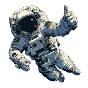 Astronaut Thumbs Up V2 Vinyl Car Decal Sticker – Waterproof & UV-Resistant 3.4133333333333336"