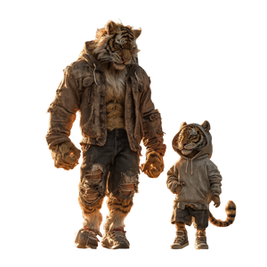 Tiger Father And Son Vinyl Car Decal Sticker – Waterproof & UV-Resistant 6.826666666666667"