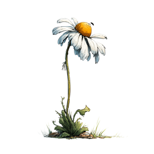 Wilted Daisy Vinyl Car Decal Sticker – Waterproof & UV-Resistant 3.4133333333333336"