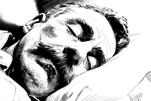 Sleeping Mustache Man Vinyl Car Decal Sticker – Waterproof & UV-Resistant 2.986666666666667"