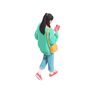 Young Woman Walking V12 Vinyl Car Decal Sticker – Waterproof & UV-Resistant 6.826666666666667"