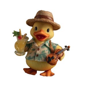 Beach Duck Musician Vinyl Car Decal Sticker – Waterproof & UV-Resistant 3.4133333333333336"
