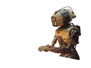 Retro-Futuristic Robot Repair Vinyl Car Decal Sticker – Waterproof & UV-Resistant 6.1866666666666665"