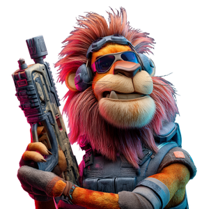Gaming Lion Avatar Vinyl Car Decal Sticker – Waterproof & UV-Resistant 3.4133333333333336"